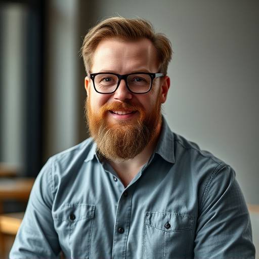 Friendly portrait of David Parker, a web development guru, featuring a beard and a casual shirt. His relaxed demeanor reflects his engaging teaching style.