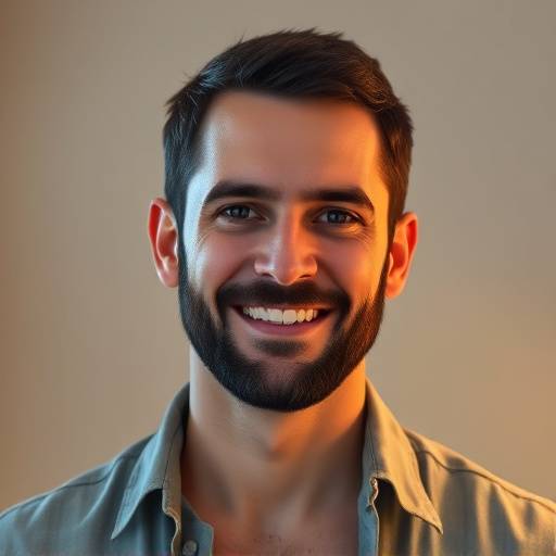 Portrait of David Parker, a man with a beard and short dark hair, wearing a casual shirt and smiling warmly.