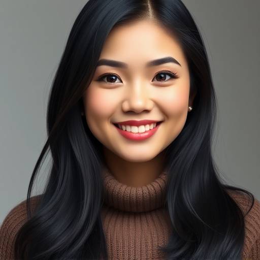 Portrait of Sarah Nguyen, a woman with long black hair, wearing a stylish sweater, and smiling confidently.